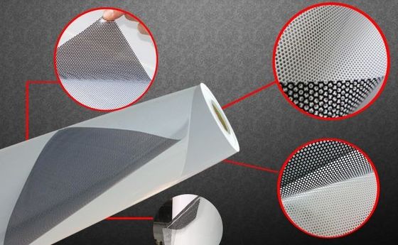 Solvent printable perforated vinyl 140mic One Way Vision Sticker For Window Graphics