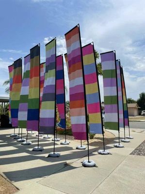 Fiberglass Poles Stainless Steel Base Flying Banner Teardrop/feather/square Beach Flag With Water Bag Cross Base Spike B