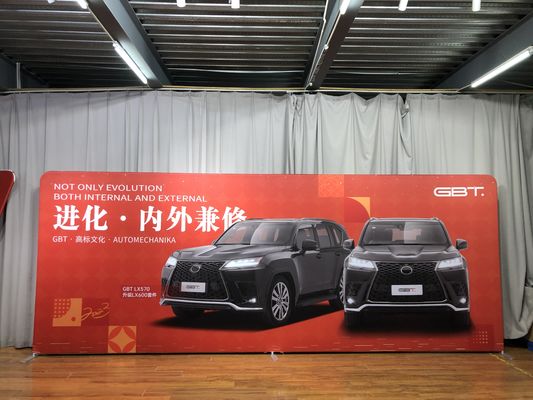 8FT 10FT 20FT Exhibition Trade Show Roll Pull up Pop up Display Wall Booth Stretch Tension Fabric Backdrop Display Banner Stands