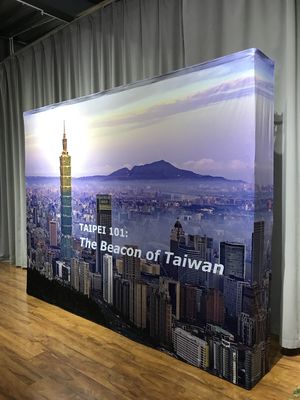 8FT 10FT 20FT Exhibition Trade Show Roll Pull up Pop up Display Wall Booth Stretch Tension Fabric Backdrop Display Banner Stands